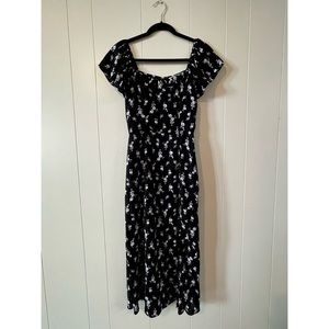 Flutter sleeve midi dress